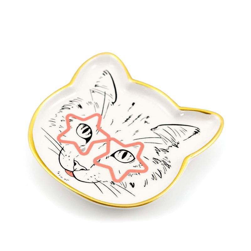 Toynk Cat Dish Plate | Small Ceramic Catchall Dish for Treats, Keys, Change, & More | Feed Your Pets Or Store Your Valuables - Image 3